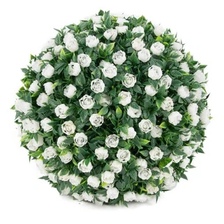 Beyaz Gül Yapay Topiary Topları
